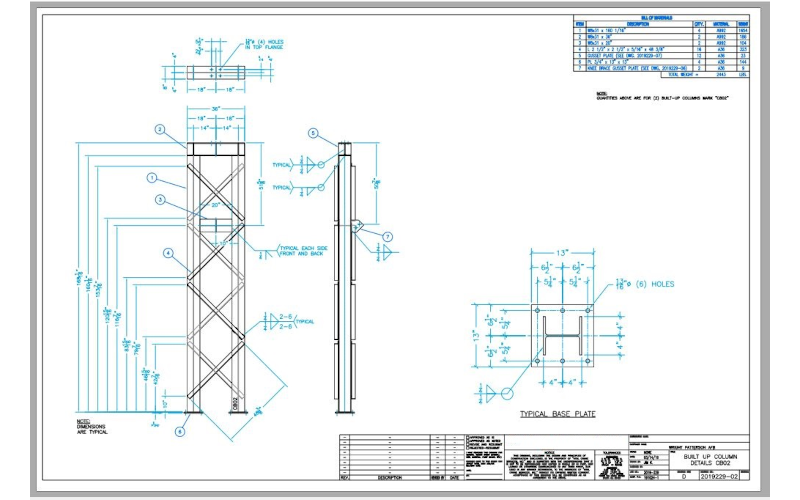 Matrex Built-Up Column Details