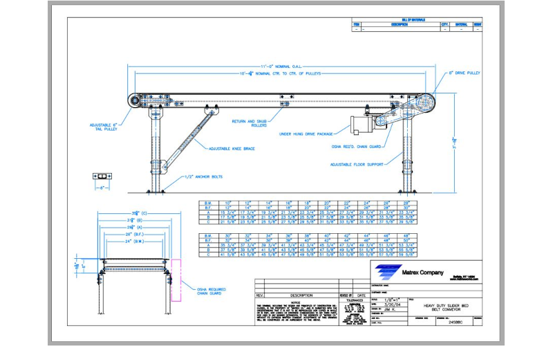 Matrex Conveyor Drawing